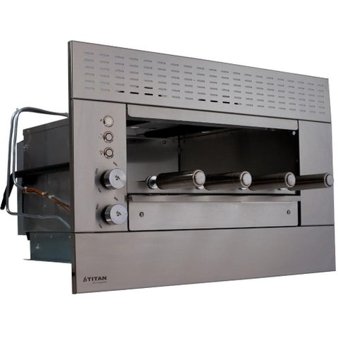 Assador Elétrico de Embutir Titan Suprema 04 Espetos Gás Glp 18.000 Btu/H 220V Inox