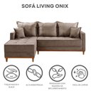 Ver imagem 7 de Sofá 3 Lugares Onix com Chaise Lado Esquerdo 230cm em Veludo