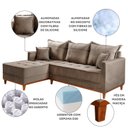 Ver imagem 6 de Sofá 3 Lugares Onix com Chaise Lado Esquerdo 230cm em Veludo