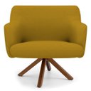 Ver imagem 2 de Kit 2 Poltronas Decorativas Giratórias Base Giromad Madeira Jade B-279 Veludo Mostarda - Domi