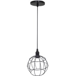 Pendente Aramado Globo Luminária Lustre Luxo Teto Retrô Vintage Preto Agp Ilumini Industrial - 1