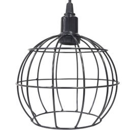 Pendente Aramado Globo Luminária Lustre Luxo Teto Retrô Vintage Preto Agp Ilumini Industrial - 4