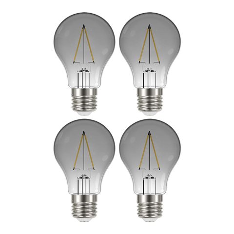 Lâmpada Led Fumê Kit 4 Unid. 30w Iluminação Decorativa Vintage Retrô Branco Quente Multifilamento Lu