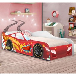 Cama Faísca Carro Solteiro Vermelho - 1