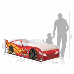 Cama Faísca Carro Solteiro Vermelho - 3