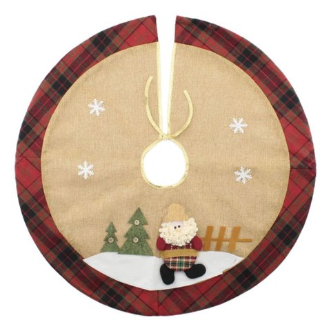 Saia Para Árvore de Natal Temática Papai Noel 68cm