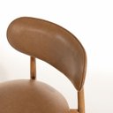 Ver imagem 5 de Cadeira de Jantar Aura em Madeira Maciça Castanho com Courino Caramelo L85