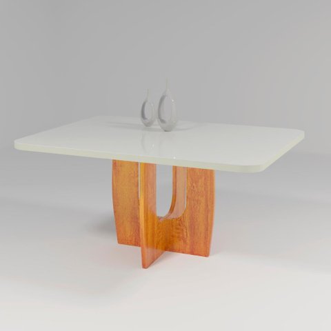 Mesa Roma 130x90 MDF/Vidro Bom Pastor