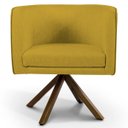 Ver imagem 2 de Poltrona Decorativa Sala de Estar Giratória Base Giromad Madeira Betina B-279 Veludo Mostarda -