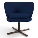 Ver imagem 2 de Poltrona Decorativa Sala de Estar Melissa Base Xis Giratória B-304 Veludo Azul Marinho - Domi