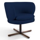 Ver imagem 1 de Poltrona Decorativa Sala de Estar Melissa Base Xis Giratória B-304 Veludo Azul Marinho - Domi