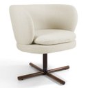 Ver imagem 1 de Poltrona Decorativa Sala de Estar Melissa Base Xis Giratória B-309 Veludo Bege - Domi