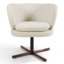 Ver imagem 2 de Poltrona Decorativa Sala de Estar Melissa Base Xis Giratória B-309 Veludo Bege - Domi