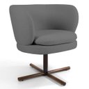 Ver imagem 1 de Poltrona Decorativa Sala de Estar Melissa Base Xis Giratória B-317 Veludo Cinza - Domi