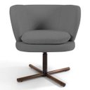 Ver imagem 2 de Poltrona Decorativa Sala de Estar Melissa Base Xis Giratória B-317 Veludo Cinza - Domi