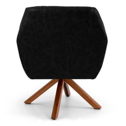 Kit 2 Poltronas Decorativas Dani Base Giromad B-97 Corano Tressê Preto - Domi - 5