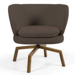 Poltrona Decorativa Sala de Estar Melissa Base Ka Giratória Castanho B-261 Veludo Marrom - Domi - 2