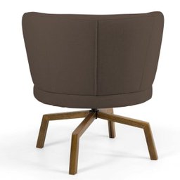 Poltrona Decorativa Sala de Estar Melissa Base Ka Giratória Castanho B-261 Veludo Marrom - Domi - 4