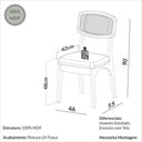 Ver mais imagens de Mesa de Jantar Redonda Base Ripada c/ 4 Cadeiras 100% MDF Cor:Off White com Freijó e Bege Rústico