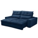 Ver mais imagens de Sofá Retrátil Reclinável 3 Lugares 230cm Damy F05 Veludo Azul - Mpozenato