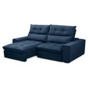 Ver imagem 5 de Sofá Retrátil Reclinável 3 Lugares 230cm Damy F05 Veludo Azul - Mpozenato