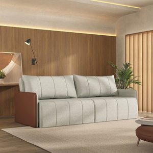 Sofá Cama Retrátil e Reclinável 4 Lugares 250cm Jequitibá CabeCasa MadeiraMadeira