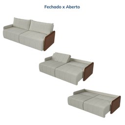 Sofá Cama Retrátil e Reclinável 4 Lugares 250cm Jequitibá CabeCasa MadeiraMadeira - 4