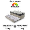 Ver imagem 7 de Bicama Box Baú Viúva 120x203 Linho Bege com Colchão Adapto Molas Ensacadas Ecoflex