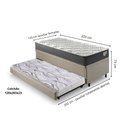 Ver imagem 2 de Bicama Box Baú Viúva 120x203 Linho Bege com Colchão Adapto Molas Ensacadas Ecoflex