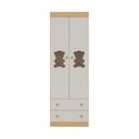 Ver imagem 7 de Guarda-roupa Infantil 62cm 2 Portas com Vidro e 2 Gavetas Teddy Multimóveis Mp4486 Madeirado/off