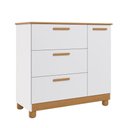 Ver imagem 2 de Cômoda Infantil 100% MDF com 1 Porta e 3 Gavetas 98cm Multimóveis Crper-CMO018 Branco/Madeirado