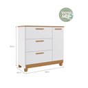 Ver imagem 4 de Cômoda Infantil 100% MDF com 1 Porta e 3 Gavetas 98cm Multimóveis Crper-CMO018 Branco/Madeirado
