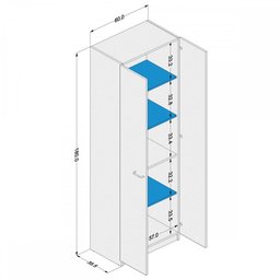 Armário Multiuso Picuí 2 Portas 4 Prateleiras Branco - Politorno - 4