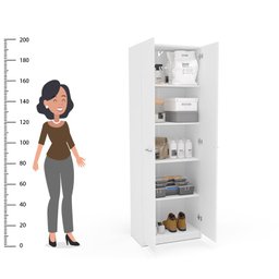 Armário Multiuso Picuí 2 Portas 4 Prateleiras Branco - Politorno - 7