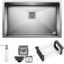 Ver imagem 1 de Cuba Quadrada Inox 304 Cozinha Pia Embutir Sobrepor Gourmet 75x45 Premium com Acessórios