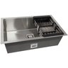 Cuba Quadrada Inox 304 Cozinha Pia Embutir Sobrepor Gourmet 75x45 Premium com Acessórios - 2