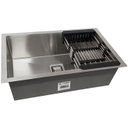 Ver imagem 2 de Cuba Quadrada Inox 304 Cozinha Pia Embutir Sobrepor Gourmet 75x45 Premium com Acessórios