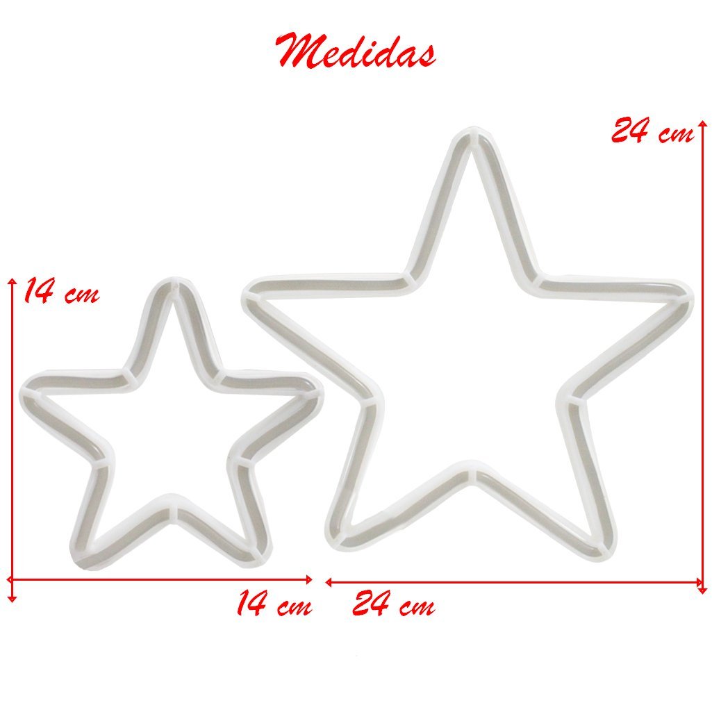 Decoração Varal Cordão Fio Luzes Colorida Estrela 2,5m 220v - 5