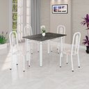 Ver imagem 1 de Conjunto Sala de Jantar com 4 Cadeiras Lívia Branco/Bege