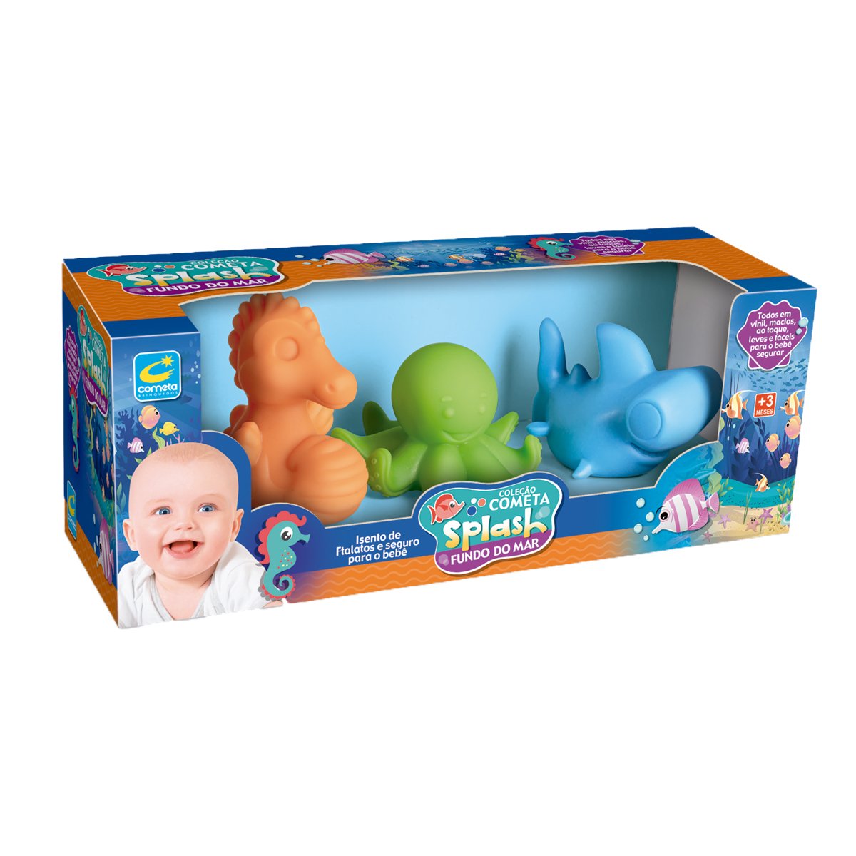 Brinquedo Baby Splash Fundo do Mar +3 Meses Cometa Brinquedos ...