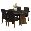 Ver imagem 2 de Conjunto Sala de Jantar Tampo de Madeira 4 Cadeiras Rustic/preto/oxford Évora Madesa