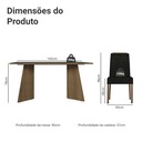 Ver imagem 3 de Conjunto Sala de Jantar Tampo de Madeira 4 Cadeiras Rustic/preto/oxford Évora Madesa