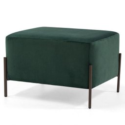 Puff Decorativo 60cm Base Aço Status B-303 Veludo Verde Musgo- Domi - 1