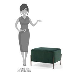 Puff Decorativo 60cm Base Aço Status B-303 Veludo Verde Musgo- Domi - 4