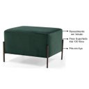Ver imagem 2 de Kit 2 Puffs Decorativos 60cm Base Aço Status B-303 Veludo Verde Musgo- Domi