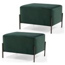Ver imagem 1 de Kit 2 Puffs Decorativos 60cm Base Aço Status B-303 Veludo Verde Musgo- Domi