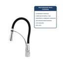 Ver imagem 3 de Torneira Misturador Monocomando de Mesa para Cozinha Bica Alta 1/2'' Flex com Ducha Preto Addra