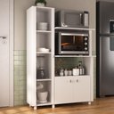 Ver imagem 2 de Balcão Multiuso 96,2cm com Vidro 3 Portas para Forno e Micro-ondas Multimóveis Cr20343 Branco