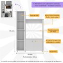Ver imagem 3 de Balcão Multiuso 96,2cm com Vidro 3 Portas para Forno e Micro-ondas Multimóveis Cr20343 Branco