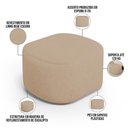 Ver mais imagens de Kit 2 Puffs Decorativos Orgânico para Living Quarto 70cm Doha W01 Linho Bege Escuro - Lyam Decor